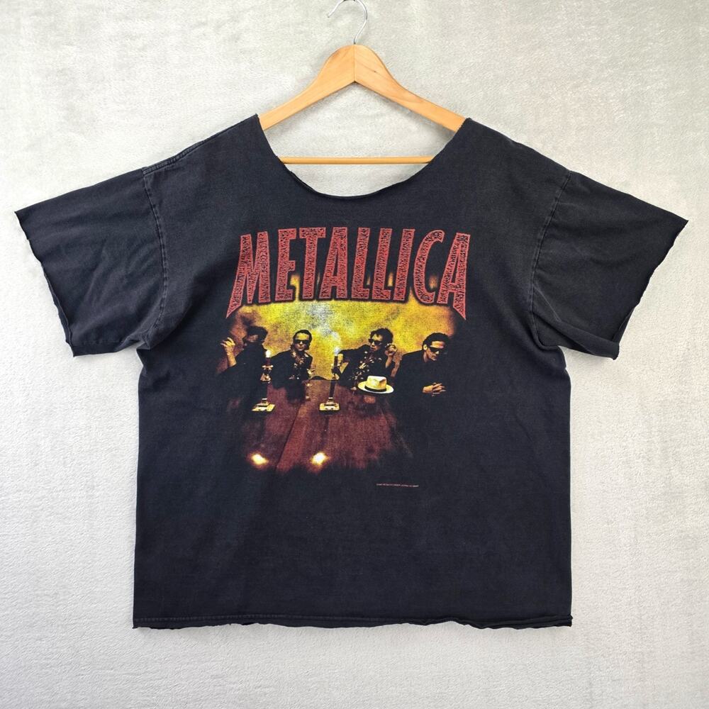 Vintage Metallica Load Tour 1996-1997 CHOPPED Shirt 2XL Black 90s Thrashed